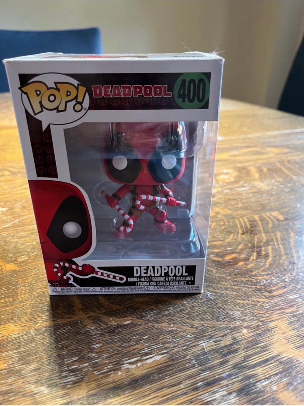 Funko Deadpool Pop! #400 Candy Cane Red & White Holiday Figure